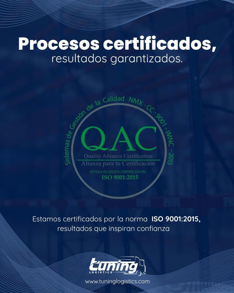 ¡Nos mantenemos a la vanguardia! Certificación ISO 9001:2015 renovada.